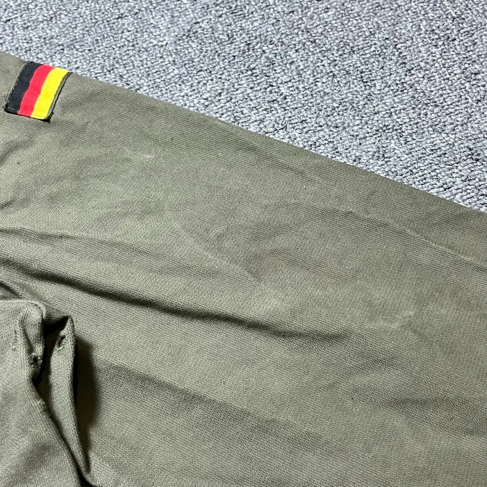 Vintage 1988 German Military Moleskin Field Shirt Size 2 Olive Drab Army Jacket